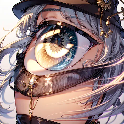  1girl , pretty face、 Sherlock Holmes、Baby Face、 milky white and blue gradation hair color、 simple background、 droopy eyes 、((( amazing composition 、 best quality 、 Top Masterpieces、 Official Art、 more details、 high definition 、CG、 Award-winning work )))、D...