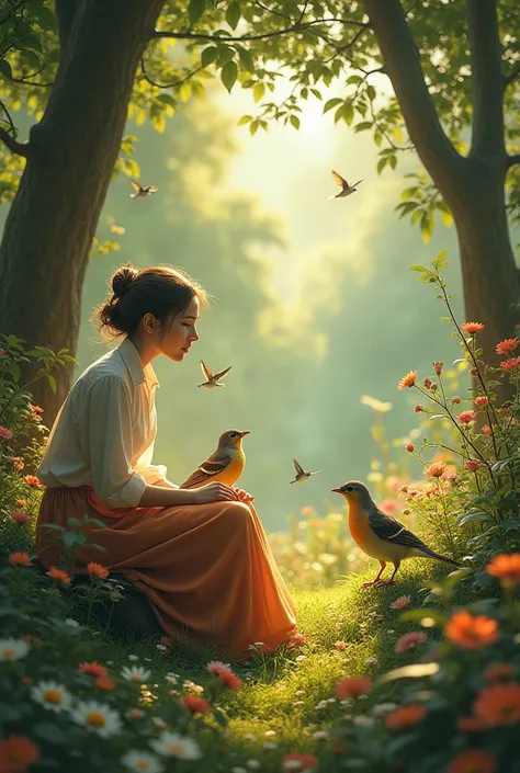 She would often seek comfort in the garden, talking to the birds and the animals, who had become her dearest friends.