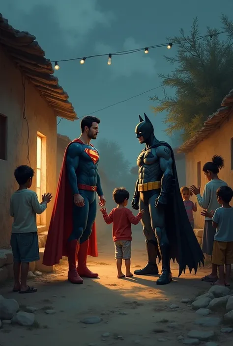 Superman and Batman lived in a small village named Ali. Ali was poor but his heart was big and his intention was always goodego art, night