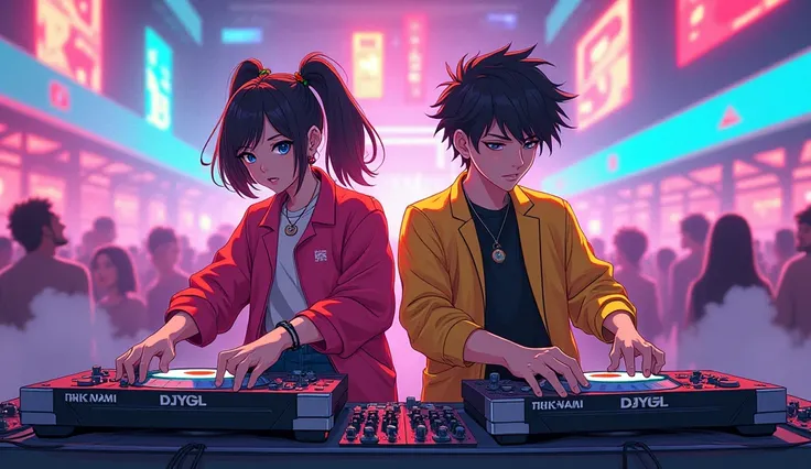 dj girl and boy japan style