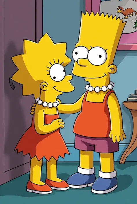 Make Lisa and Bart Simpson have a lot of sex, ribbon