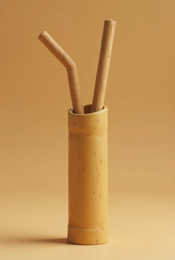 Draw a yellow straw that looks like clay