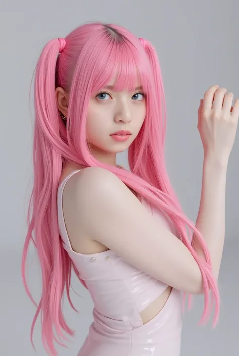 Image of pink hair beautiful girl, masterpiece, ultra real, figure, High resolution, 8K, very detailed, Best figure, detailed and beautiful blue eyes, highest quality, Super detailed, wallpaper, detailed face, Generate a highly realistic image, NSFW, pink ...