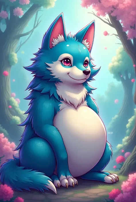 Colored wolf anime saggy belly 