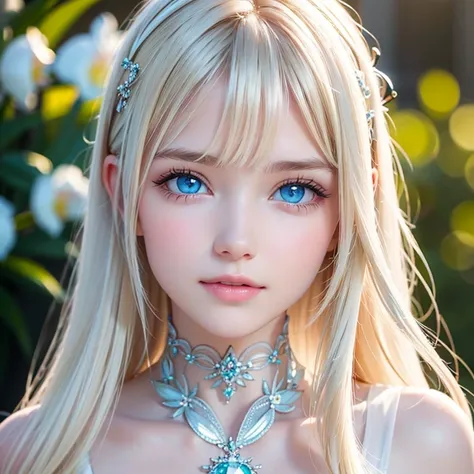  1 girl ,  the cutest ultimate beautiful girl in the world 、Very messy hair,  Bright straight blond hair that shines in gold is dazzling 、 very beautiful super long shiny hair 、 Very Beautiful Cute Face 、Sparkling Beautiful Skin 、solo、 Super high quality、 ...