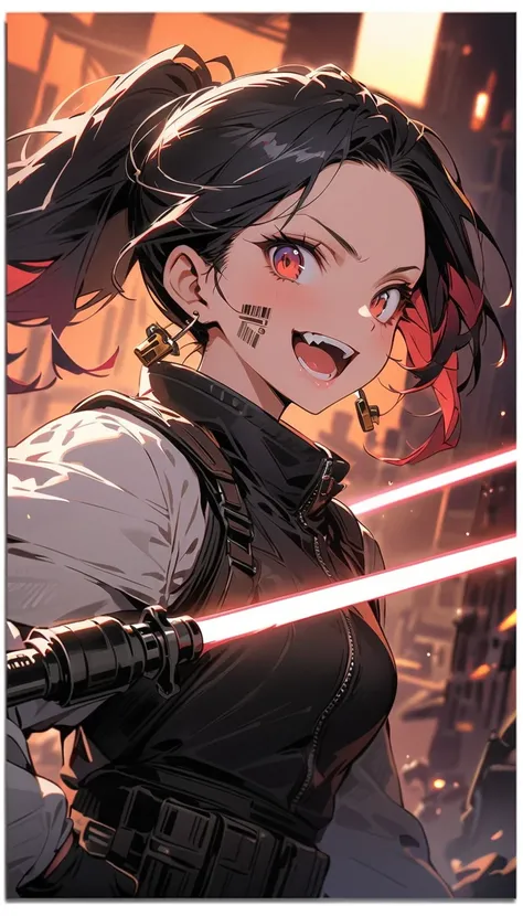 ( beautiful girl  : 1.3), girls ,(protective clothing,headband, earrings, lightsaber,Assault rifle),Blonde, black hair, tea hair, Silver Hair, red hair,Blue Hair,Green Hair,Pink hair,Purple Hair, ponytail, Bob Cut, twin tails, long hair, short hair as left...