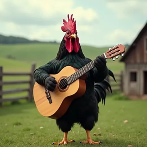 Make a video rooster play guitar 