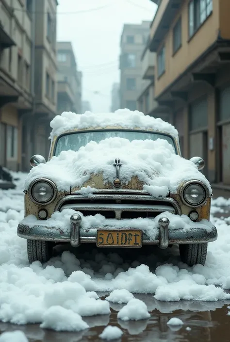 Unwashed square goal car with plenty of foam 