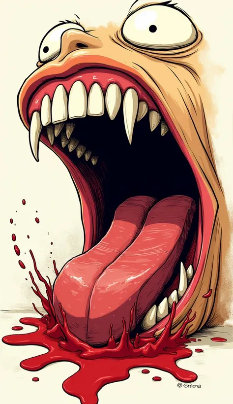 Manga meat eating mouth