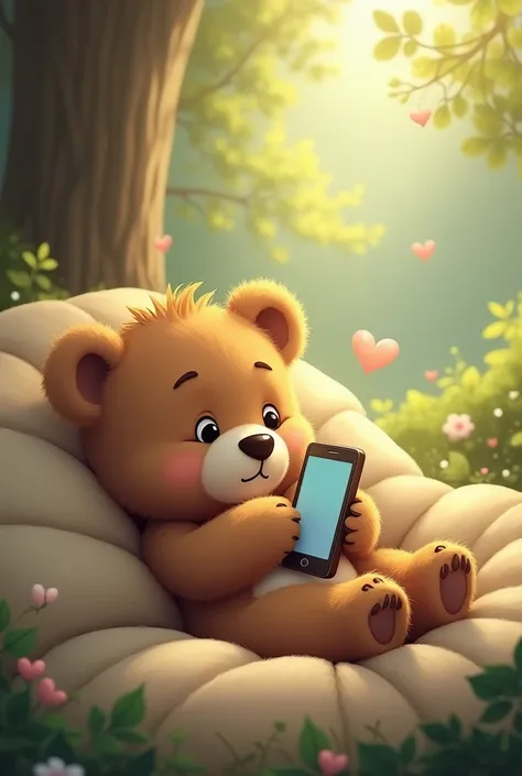 A puppy bear ,  waking up tomorrow with a text that says:  good morning my dear Lilian ,  I hope you have a successful day . 