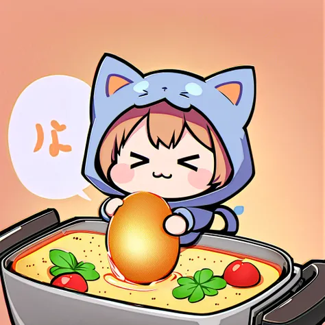 (= =,:3:1.5),   chibi,   girl, Cooking, Cat costume