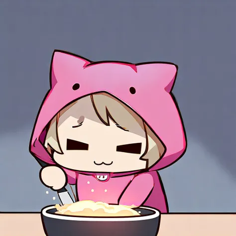 (= =,:3:1.5),   chibi,   girl, Cooking, Cat costume