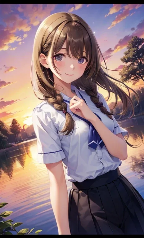 anegasaki nene、 shiny hair,  ( brown pretty eyes 、 sparkling eyes , Fine grain)、smile、 super detailed eyes、Highly detailed faces, Highly detailed eyes,   (Masterpiece:1.2,  best quality ), 1 girl, cowboy shot、



(Masterpiece,  best quality :1.3),  ( cinem...