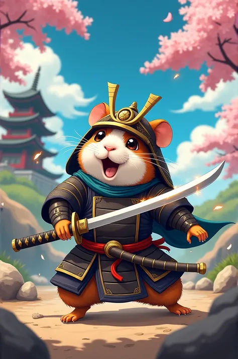 Samurai guinea pig fighting anime