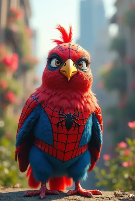 Welcome bird dressed as Spider-Man 