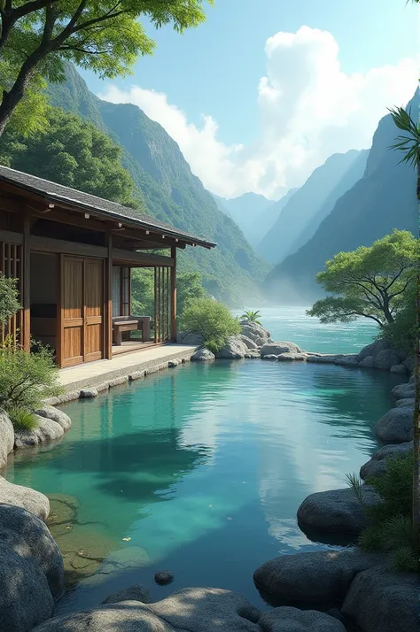 japan private onsen without people