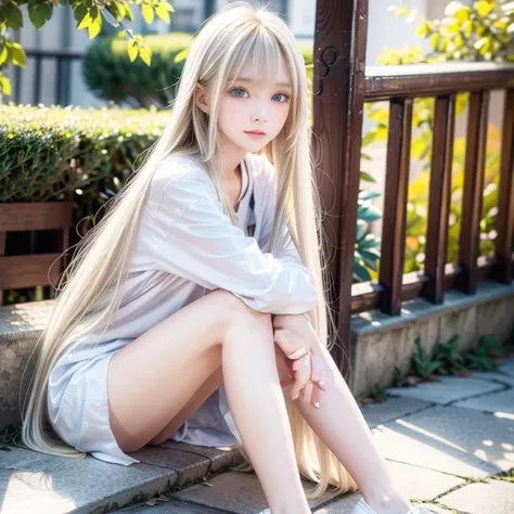 Super long super long straight silky blonde hair 、 very beautiful white girl、白いトップでポーズをとるBlondeの女の子、very beautiful real life girl、Innocent First 々  girl with cute young face、 beautiful platinum blonde girl、Very beautiful, very bright, white, mint, Renel, w...