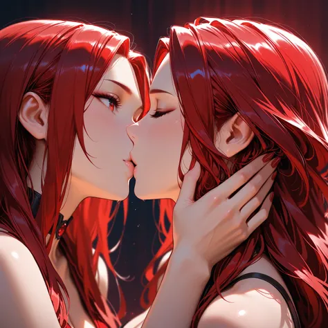 scarlet witch, black widow, kissing