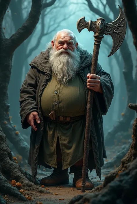 Fat Man witch grandpa have pickaxe
