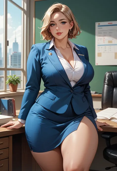  score_9,  score_8_ up,  score_7_ up, (Masterpiece,  super high definition, 8k, 16k,  more details),   source_ is present, nsfw, 
Alone,  Japanese women ,  ( curvy,  chubby,  big breasts, [ Wide Hips ,  thigh thickness ),  business suit, slouch,  focus on ...