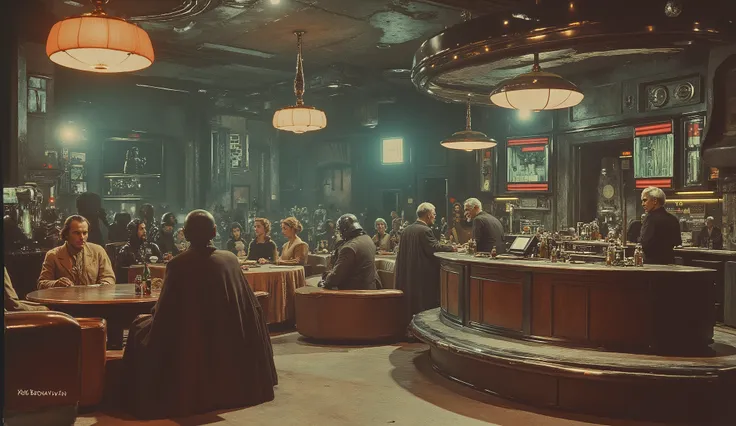 Picture of the Star Wars canteen but retro.