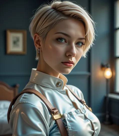 k4r4d3droit, blue eyes, uniform, score_9, score_8_up, score_7_up, score_6_up, Photo, realism, photorealistic, chiaroscuro lighting, warm color tones, cinematic, dramatic, 8k, masterpiece, featuring a beautifully detailed face with captivating eyes and a se...