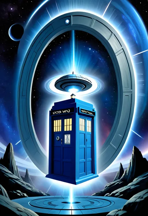  sci-fi movie poster  ,  Doctor Who crosses Stargate SG1's wormhole with the Tardis


 



















