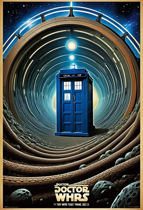  retro sci-fi movie poster , Doctor Who crosses the worm tunnel of Stargate SG1 with the Tardis at hyper speed from Star Wars with Encounters in the 3* PHASE


 



















