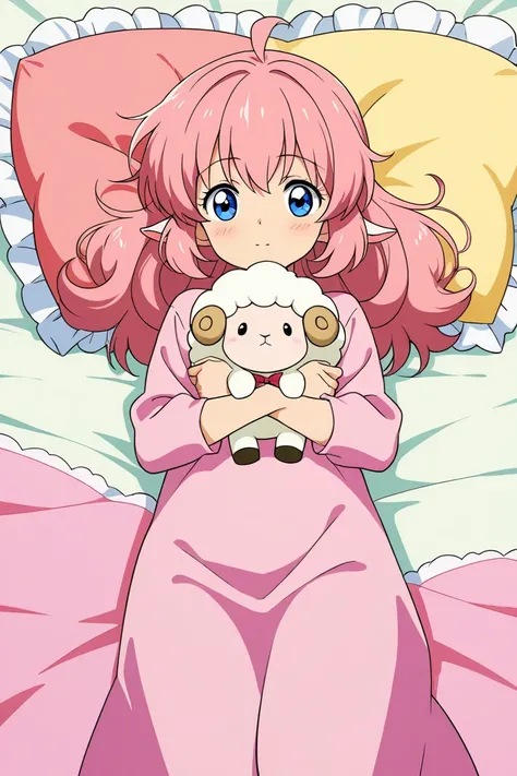 anime style, sheep, plushie, pillow high resolution, high quality, hd