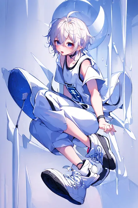 High image quality
1 boy、young、 shortcuts、Wear a white coat、whole body、Standing、genius、Background white、 pose 、Blonde、stupid hair、 anime illustration 、 high-top sneakers 、Sleepy eyes、 tank top