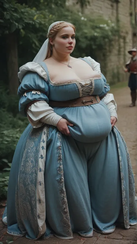 Girl clothes medieval,chubby body,thickness girl,big but,obese