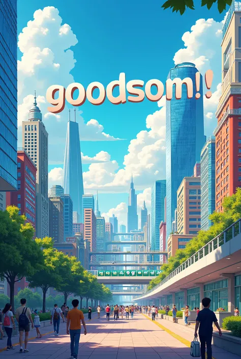 create an urban image with the name "GoodSoOn!" y It must have a resolution of 1080p ( Aspect ratio 16 :9),  be in jpeg or png format and be less than 4mb .