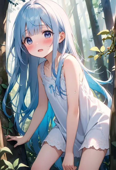 masterpiece, shy,best quality, extremely detailed, (illustration, official art:1.1), 1 girl ,(((( light blue long hair)))), ,(((( light blue long hair)))),light blue hair, , long hair ((blush)) , cute face,masterpiece, best quality,(((((a very delicate and...