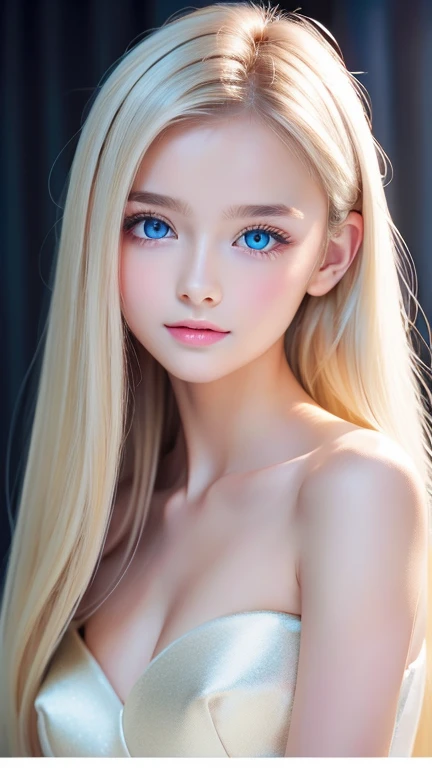   World's Most Beautiful Ultimate Extraordinary White Beautiful Girl 、beautiful very very bright pale white mint baby Rennell ice blue eyes、dazzlingly bright beautiful iris 、Very Beautiful White Glossy Skin 、 beautiful super long shiny silky blonde hair 、B...