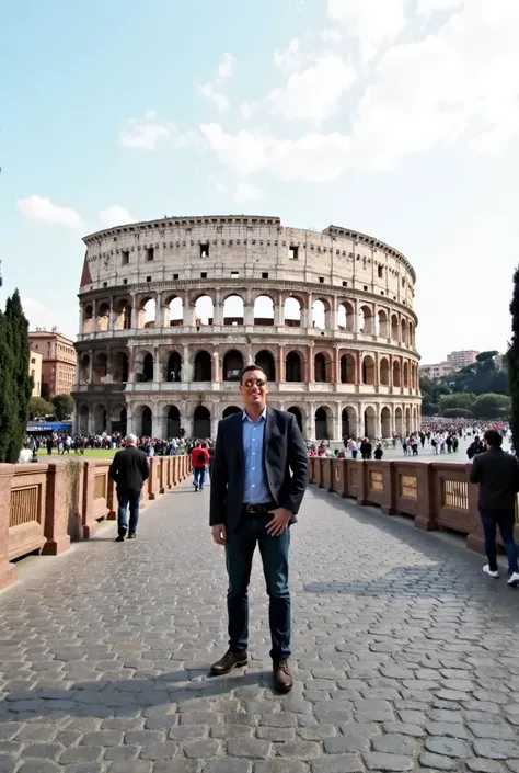 A personal photo in front of the Coliseum in Italy