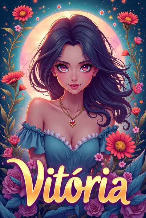 I want an anime image with the name Vitória 