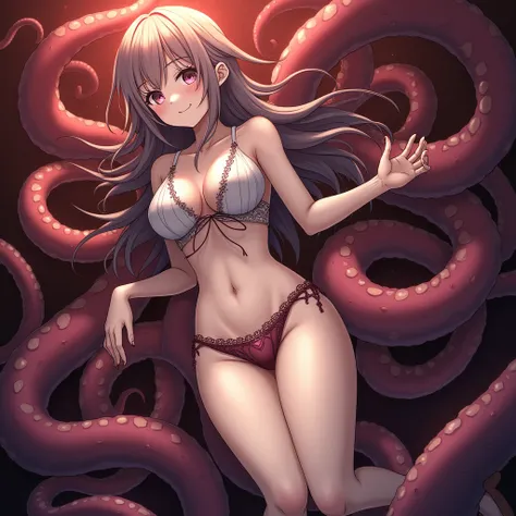 anime、複数の触手に襲われLewdに蹂躙される、Pleasure Fall、 tentacles devour the body, 、触手が female genitalsに挿入、 slender、 small tits、 short、Torn clothes、Small Butt、 clitoris、foot、 high heels、aphrodisiac、Lewd、 female genitals、 at the top、syncope、 ahe face、Acme、