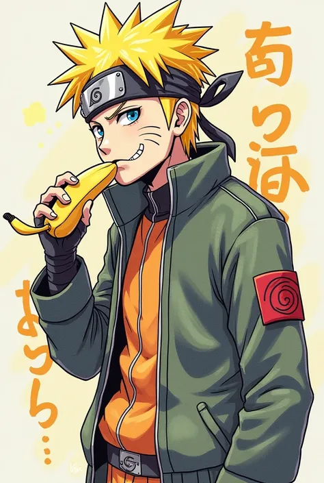 a drawing of a man eating a banana, otaku gangasta, anime style character, manga character, naruto artstyle, devainart, an anime drawing, hirohiko araki style, anime robotic mixed with organic, anime style drawing, artstyleunknown, yotobi, kefka ff6, joker...