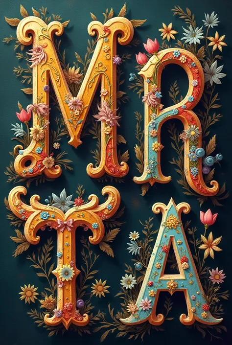 Name Mirta with decorated letters 