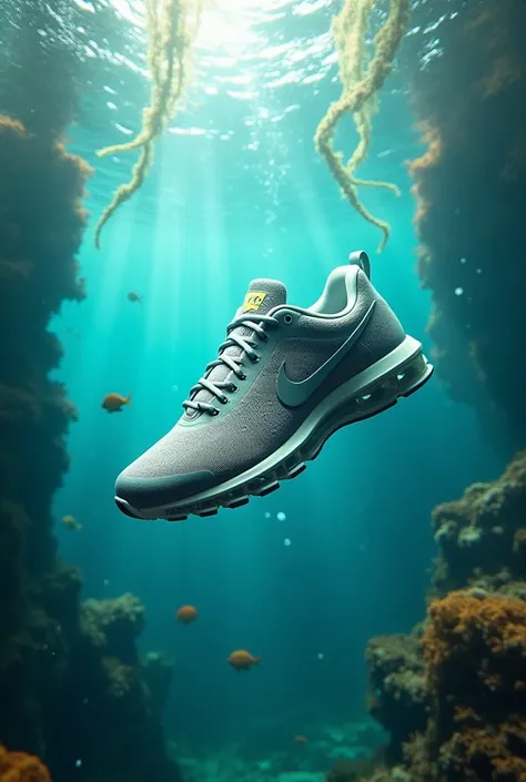 Create a Nike sneaker underwater 