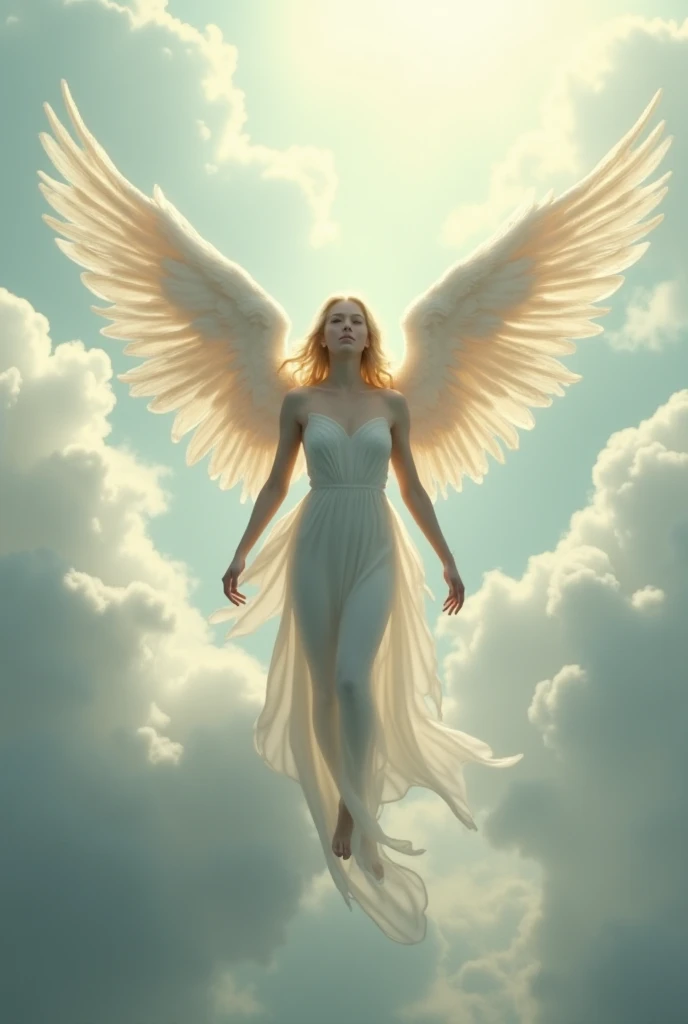 Ultra-realistic image of an angel,flying 