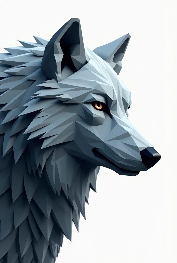  Help me by making an image of a Wolf only the part of the face and the mane ,  that is realistic in 3D rendered with soft and stylized textures ,  in terms of the perspective that it is a counterposed plane ,  where the angle is slightly tilted to the rig...