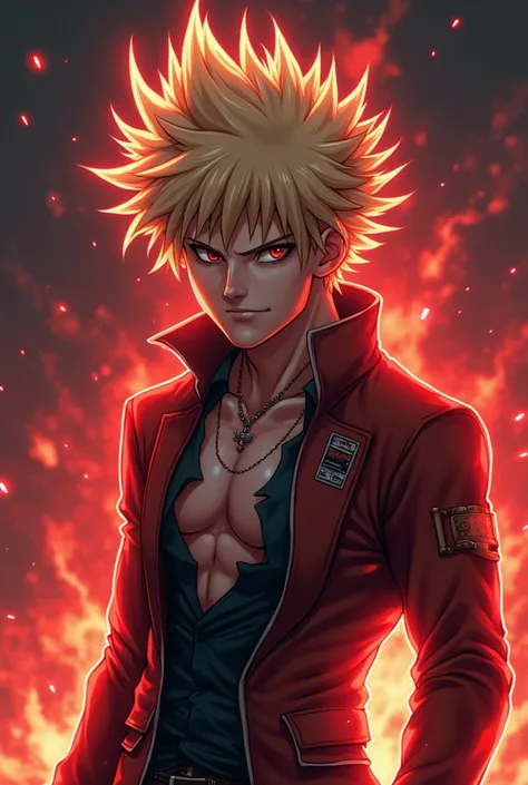 Katsuki Bakugou with a throbbing 30-centimeter cock