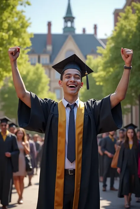 Realistic happy male baccalaureate graduation
