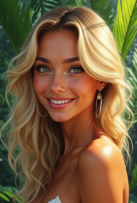 Juliette Mandrake's blonde Brazilian woman smiling