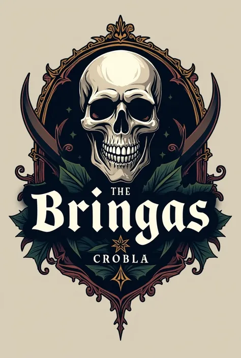 Create a community logo with the inscription bringas with a skull 
