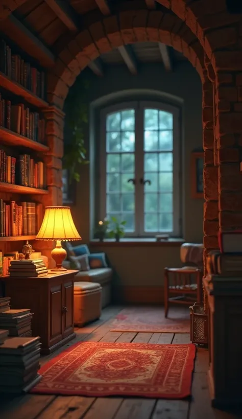 One late evening, as  three friends—Aryan, Rhea, and Kabir, gathered in Aryan’s attic—their favorite hangout spot filled with old books and a dim yellow lamp—Rhea found an ancient-looking envelope tucked inside a dusty journal. 8D Pixar Style.