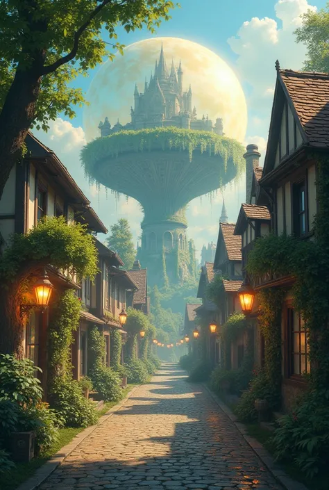 Enchanted town surrounded by an invisible dome