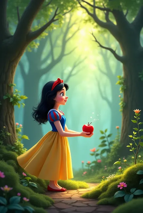 Snow White Finds an Apple in the Forest Animation