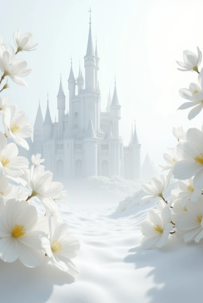 White World　 inside the white castle、white big flower々Blooming in profusion　